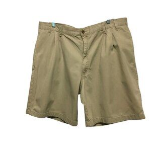 High Sierra Men's Pleated Front Cotton Bermuda Shorts Khaki Sz 40